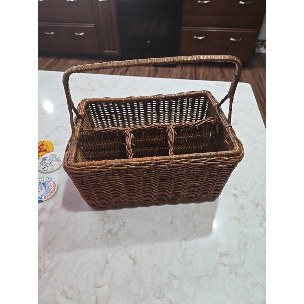 Rittan Utensil Holder Wicker Organizer Storage Kitchen Crafting 10.75"